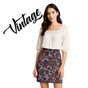 70's True Vintage Paisley Pencil Skirt Koret Piccolo Canadian Union Made (ILGWU)